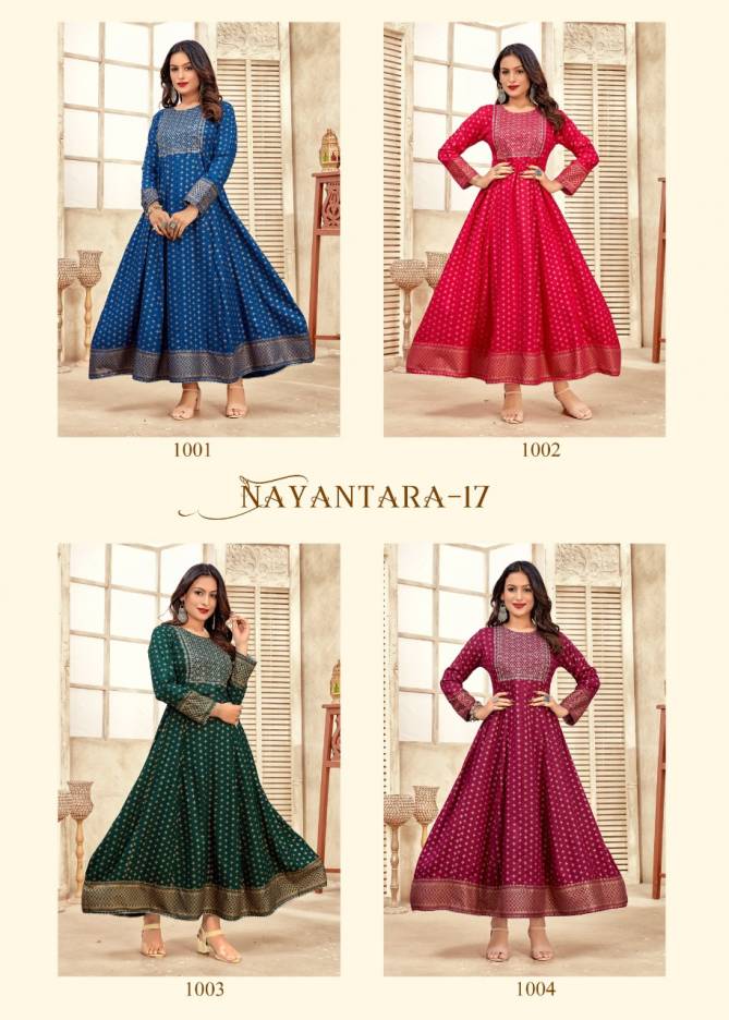 Banwery Nayanthara 17 Fancy Wear Wholesale Anarkali Long Kurti Collection